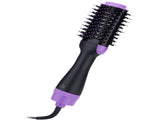 2-in-1 Black-Purple Negative Ion Hot Air Styler Brush - 7-Level Temp & 3-Gear Speed, Fast Drying V888-ELOSUNG42066