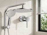 Cefito 9'' Rain Shower Head Set Handheld Round High Pressure Mixer Tap Chrome SHOWER-A1-RO-9-SI-MIXER-RO