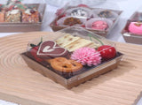 100Pack 4x4x2.5 Inches Charcuterie Boxes with Clear Lids - Bakery, Chocolate Covered Strawberries, V1258-DP02-C-2984