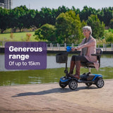 EQUIPMED FreeRoam Mid-Sized Lithium Fast Easy Charge Mobility Scooter, Blue V219-HMBMSCEQ3LBA