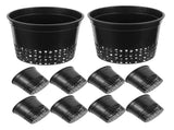 15pcs Plastic Net Pot Cup Baskets Black for Balcony Hydroponics V1192-AZ-W-22385