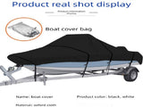 Silver Heavy Duty Waterproof V-Hull Boat Cover 11-13FT Marine Grade Outdoor UV Protection for V888-ELOSUNG43218