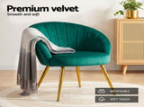 Artiss Armchair Velvet Green Eloise UPHO-C-ARM-5107-GR