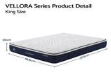RoomSense King Mattress , 30cm Medium Firm Hybrid Mattress with Latex Lumbar Support for Back Pain XFKF-MA-1667-30-K