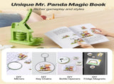 Button Maker Machine, 58 mm, Plastic Pin Maker with 100pcs Button Parts, Mr. Panda Magic Book, V952-SLKXZJ58MMSLEPFBY001V0