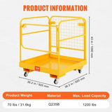 Forklift Safety Cage, 544 kg Load Capacity, 92 x 92 cm Folding Forklift Work Platform with Lockable V952-CCGZPTCWMS112KVAFV0