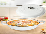 TOQUE 3.5L Enamel Dutch Oven Pan in White Colour KT0181-3.5L-WH_NZ