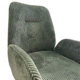 Dining Chair Linen Fabric Upholstered Seat Powder Coated Iron Legs V43-AC-DXTR