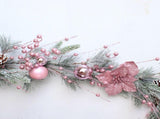 Artificial Xmas Decor Flower and Pine Needles Artificial Xmas Hanging Decor for Home Rattan V1294-YM0901-240926HL05-3