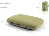 Green Ergonomic Memory Foam Travel Pillow for Neck Support - Portable & Compact for Camping, V888-ELOSUNG33707