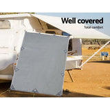 Caravan Privacy Screen Roll Out Awning 2.1x1.8M Sun Shade Pop Top End Wall Grey AWN-CV-B-SS-POP