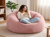 Artiss Bean Bag Chair Cover Soft Faux Fur Beanbag Cover Large Round Stuffed Animal BD-COVER-ROUND-PK