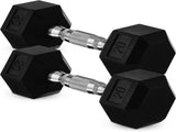 20lb to 45lb Rubber Coated Hex Dumbbells Pair of 20LB / 9kg V1409-SKU-26515