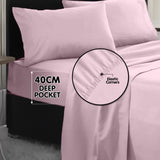 4pc 1000 Thread Count Cotton Rich King Bed Sheet Gift Pack CVC Microfibre Blend in Pink CVC-10KS-PK