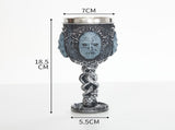 Resin MaskEmbossed Wine Goblet 2 PCS, Twisted Stem Resin Cup, Stainless Steel Inner Cup for V1221-XM-LB4272-ZS107