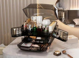 BLACK Luxury Transparent Flip-top Cosmetic Organizer, Large Capacity with Smart Compartments, V1232-HZSNX006