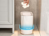 Slim Trash Can PET Wastebasket Double Layer Small Open Top Garbage Container Bin with Transparent V1294-YM0901-3117240055511