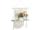 Hand Knitting Wall Hanging Shelf Organizer Rope Plant Pot Holder for Home Decoration V1294-YM0901-3111200210811