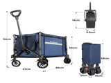 Wallaroo Collapsible 120L Blue Camping Trolley Steel Picnic Shopping Cart TLY-HSC-035-BU