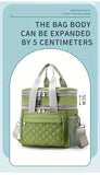 PINK Large Capacity Travel Bag / Lunch Bag. Expandable 5cm, Multi-Compartment Storage, Hand/Shoulder V1232-WCB004