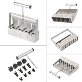 4 Cell Soil Blocker - Heavy Duty Steel Seedling Block Maker with 3 Seed Pin Sets, Reusable Hand V888-ELOSUNG18563