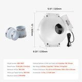 4" to 4.5" Radon Mitigation Fan System Quiet 190CFM Inline Duct Waterproof V952-DFSDJ4INCH19VRDPTV3