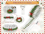 2Pcs Christmas Village Decorative Fences Garden Accessories, Christmas Decorative Picket Fence with V1192-AZ-W-18023