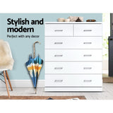 Artiss 6 Chest of Drawers - ANDES White FURNI-NEW-DT-WH-AB