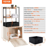 VEVOR Cat Litter Box Enclosure Litter Box Furniture Hidden 2 Shelves & 2 Baskets V952-XHSCBBSNJSMSD53UMV0