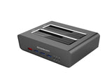 Simplecom SD352 USB 3.0 to Dual SATA Aluminium Docking Station with 3-Port Hub and 1 Port 2.1A USB V28-SD352