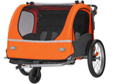 Bike Trailer for Toddlers, Kids, Double Seat, 45 kg Load, 2-In-1 Canopy Carrier Converts to V952-LYS2GHJG820IRLD5RV0