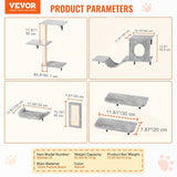Wall Mounted Cat Shelves, Cat Wall Shelves and Perches with Jumping Boards, Hammock, Sofa, Cat Tree V952-ZYSBGSMPJ6JTKY3NYV0