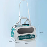Pet Travel Bag Soft Sided Mesh Carrier Breathable Collapsible, Green V1188-MS-611-091