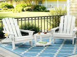 Gardeon Outdoor Table and Chairs HDPE Folding Adirondack Beach Chair Patio Furniture White FF-BEACH-3HEFD-WH