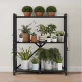 VEVOR 3-Tier Foldable Storage Shelf with Wheels 76 x 33 x 91 cm Metal Shelving V952-YDKZDHJHS3C1P6WN0001V0