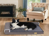 L-Shaped Dog Bed with Bolstered Cushion & Neck Care V767-P-XD388-2XL