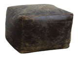 VINTAGE LEATHER OTTOMAN V742-M20697
