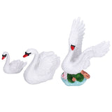 3pcs Resin Swan Ornaments Simulation Decorative Swan Figurine for Miniature Garden Home V1294-YM0715-3111210390811