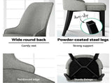 Artiss Dining Chairs Set of 4 Linen Fabric Grey BA-TW-V17-DIN5901-GYX4