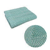 Sia Herringbone Sea Green 100% Cotton Texture Throw Rug 125 x 150 cm V442-MFL-THROW-SIAHERRINGBONE-SEAGREEN-RE