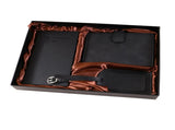 Blue Travel Gift Set, Passport Cover Notebook Luggage Tag, Premium Gift Box, Ideal Father's Day V1188-MS-820-006