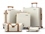 Wanderlite 5pcs Luggage Suitcase Set Trolley Travel TSA Lightweight Hard Case LUG-ABS-DB-5SET-WHBR