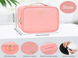 Portable LED Makeup Case with Mirror Rechargeable 3-Color Light, 6 Adjustable Dividers, Brush Roll V1107-CS-LEDHZXF