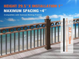 Staircase Metal Balusters, 29.5'' x 1'' Flat Aluminum Alloy Decorative Banister Spindles, 51 Pack V952-BPKLGZ51G295RCF96V0