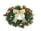 Jingle Jollys Christmas Wreath 60CM LED Garland Berries Bow Baubles Xmas Decor XM-TR-WRE-ORNAMENTS-2FT-LED