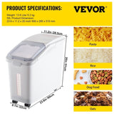 VEVOR Ingredient Storage Bin, 11.4 Gallon Capacity Shelf Ingredient Bin, 280 Cup Flour Bins on V952-SLMTBDDWC50LYW8LNV0
