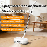 White Cordless Electric Spray Mop with LED Light Adjustable Handle Wireless Self-Propelled Floor V888-ELOSUNG53375