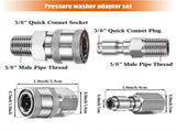 8PCS NPT 3/8 Inch Stainless Steel Male Female Quick Connector Kit Pressure Washer Adapters V1369-AZ3-W-12968