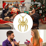 Spider Pendant Necklace Surgical Steel Superhero Spiderman Jewelry for Kids- Gold-A V1164-325761
