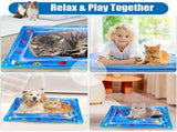 Glow Pad for Cats - 24in Light-Up Water Play Mat with LED Fish Toys, Spill-Resistant Thickened PVC V1366-AZ2-W-11407